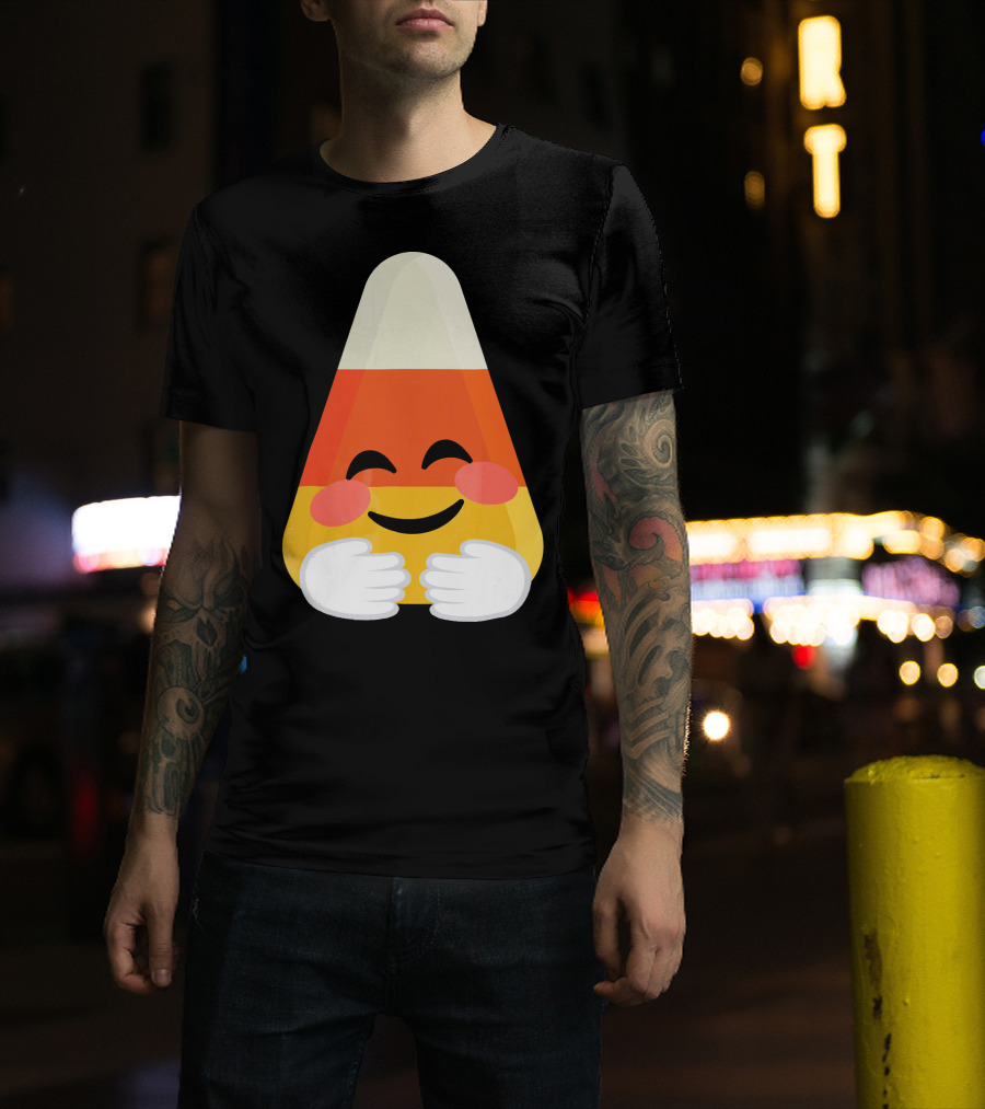 Candy Corn Emoji Hugs Embrace T-Shirt