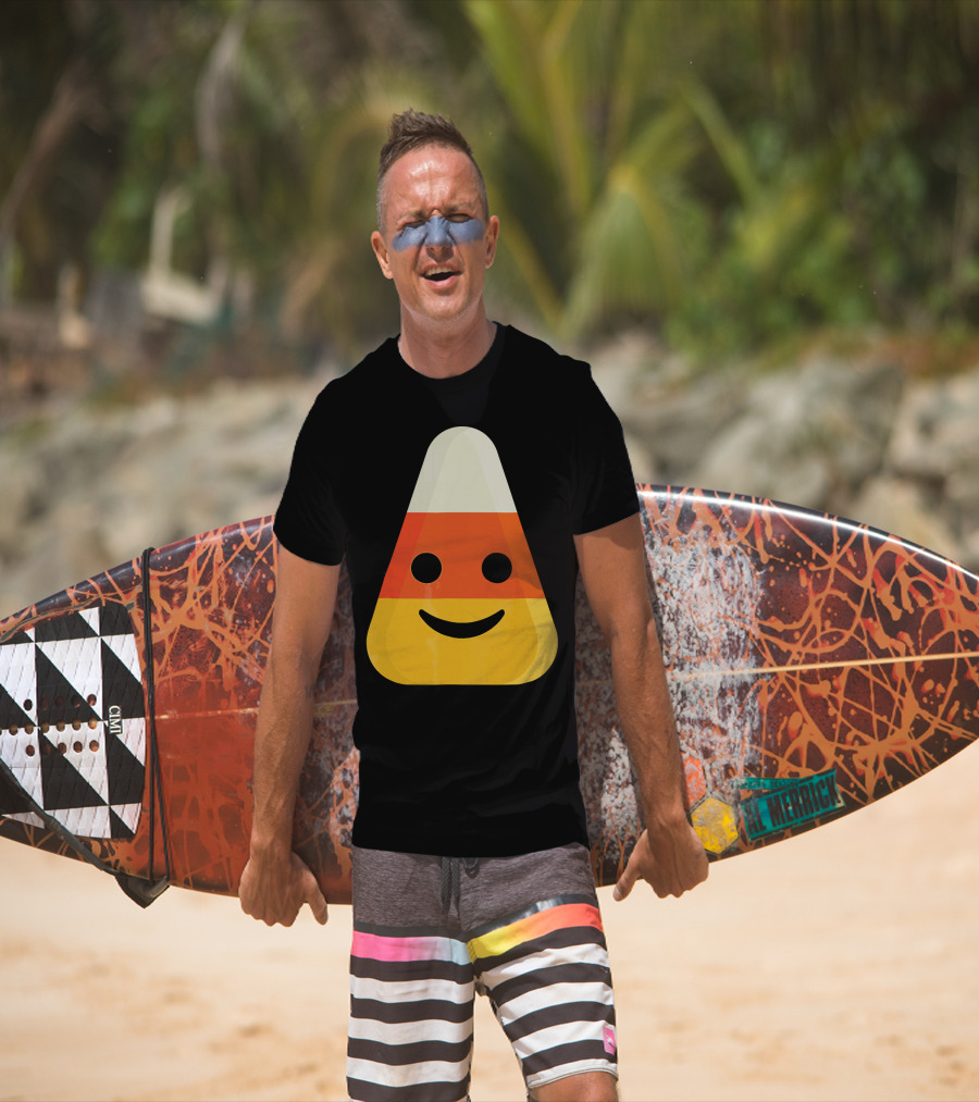 Candy Corn Smiling Emoji Face T-Shirt