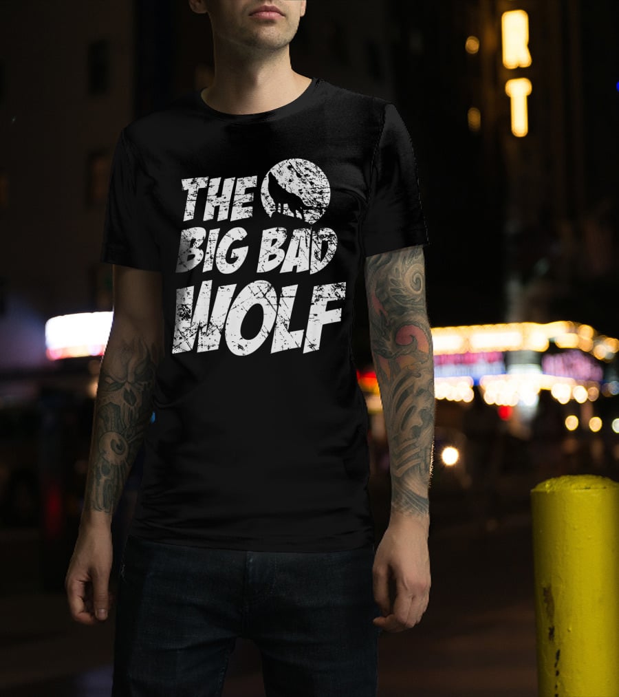 The Big Bad Wolf Howling Silhouette Moon T-Shirt