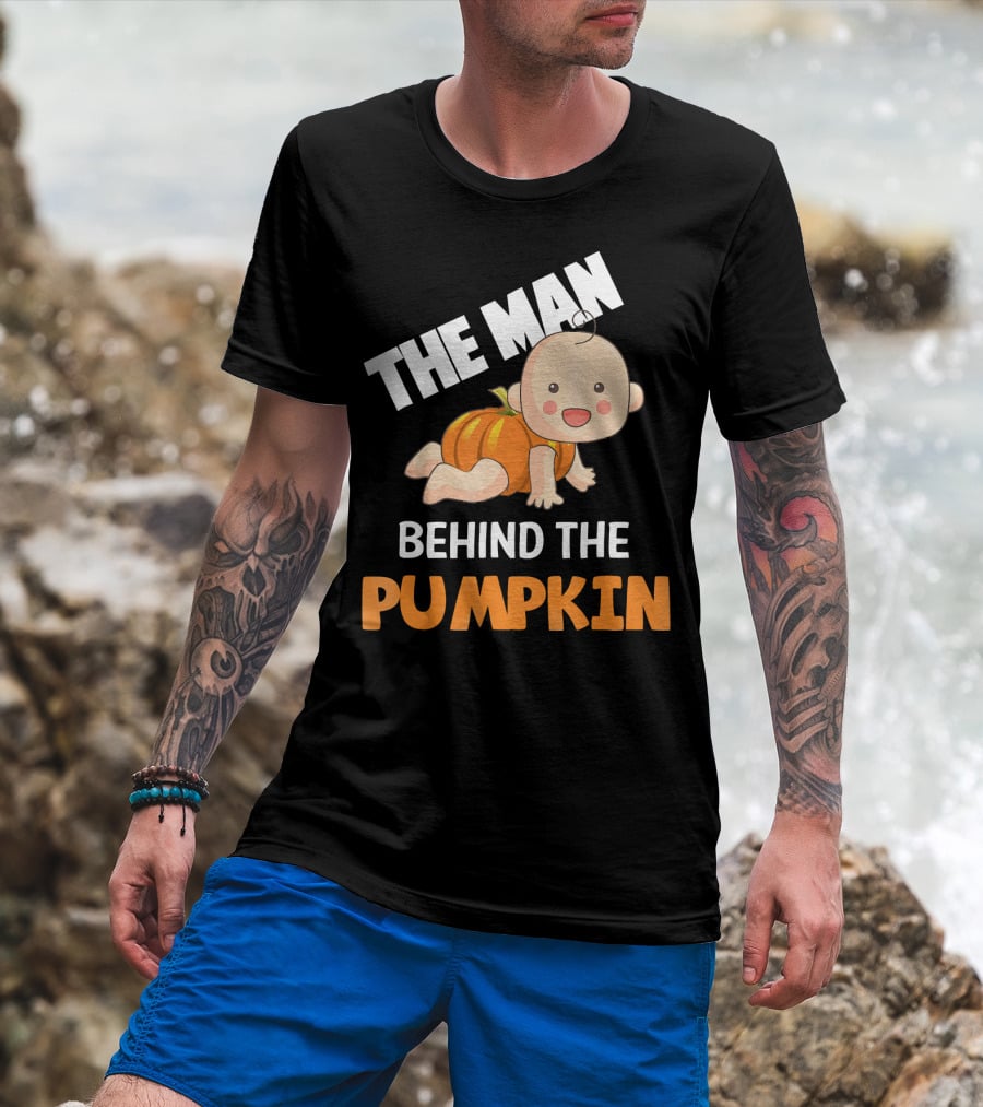 The Man Behind The Pumpkin Halloween Baby Costume Humor T-Shirt