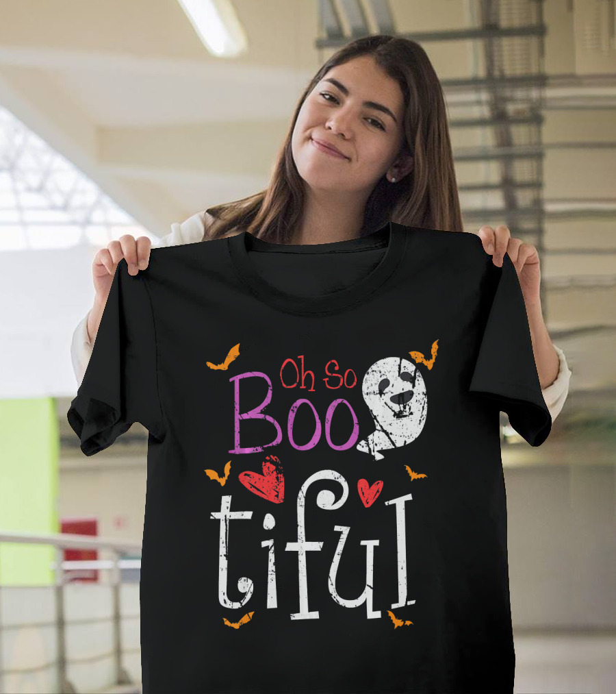 Oh So Boo Tiful Ghost Hearts And Bats T-Shirt