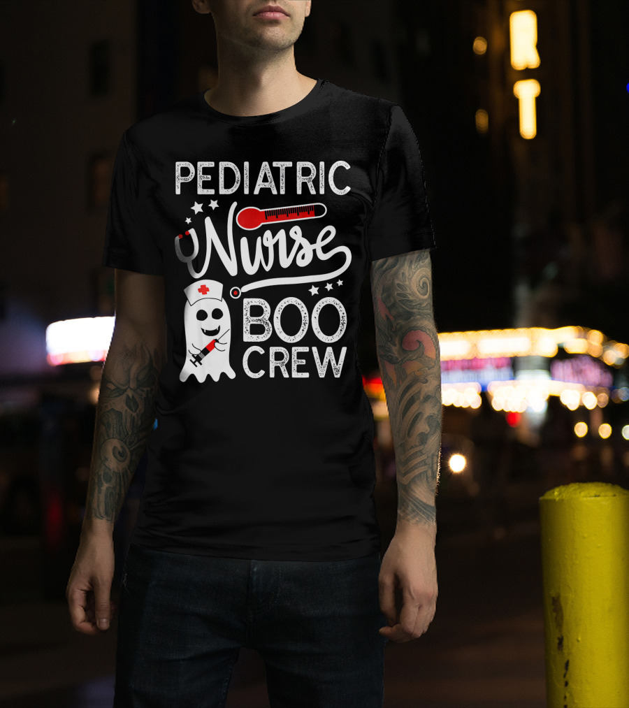 Pediatric Nurse Boo Crew Halloween Costume T-Shirt