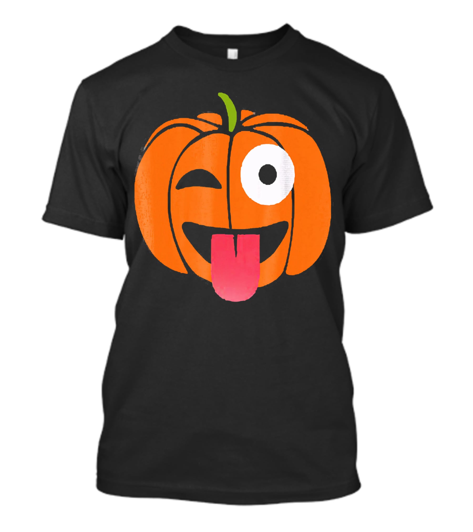 Winking Tongue Out Smiling Pumpkin Face T-Shirt
