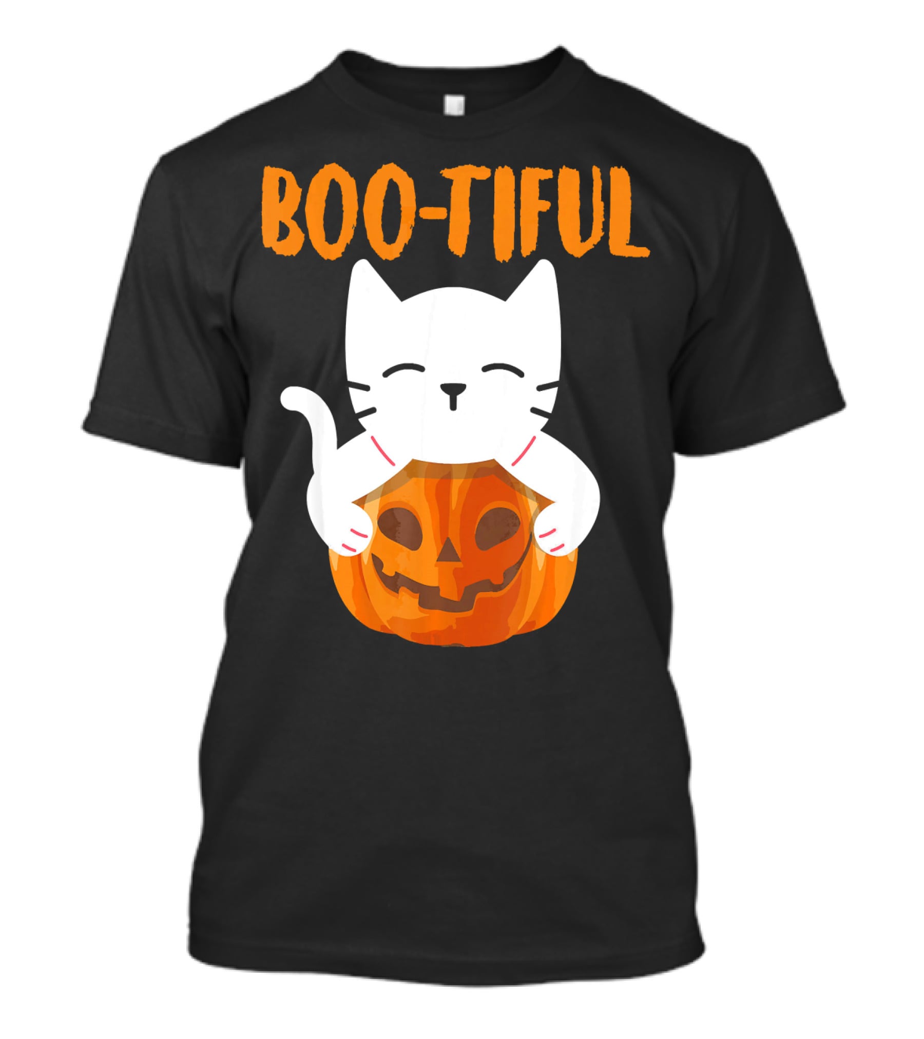 Boo-tiful Cat With Pumpkin Halloween Toddler Girls Boys T-Shirt
