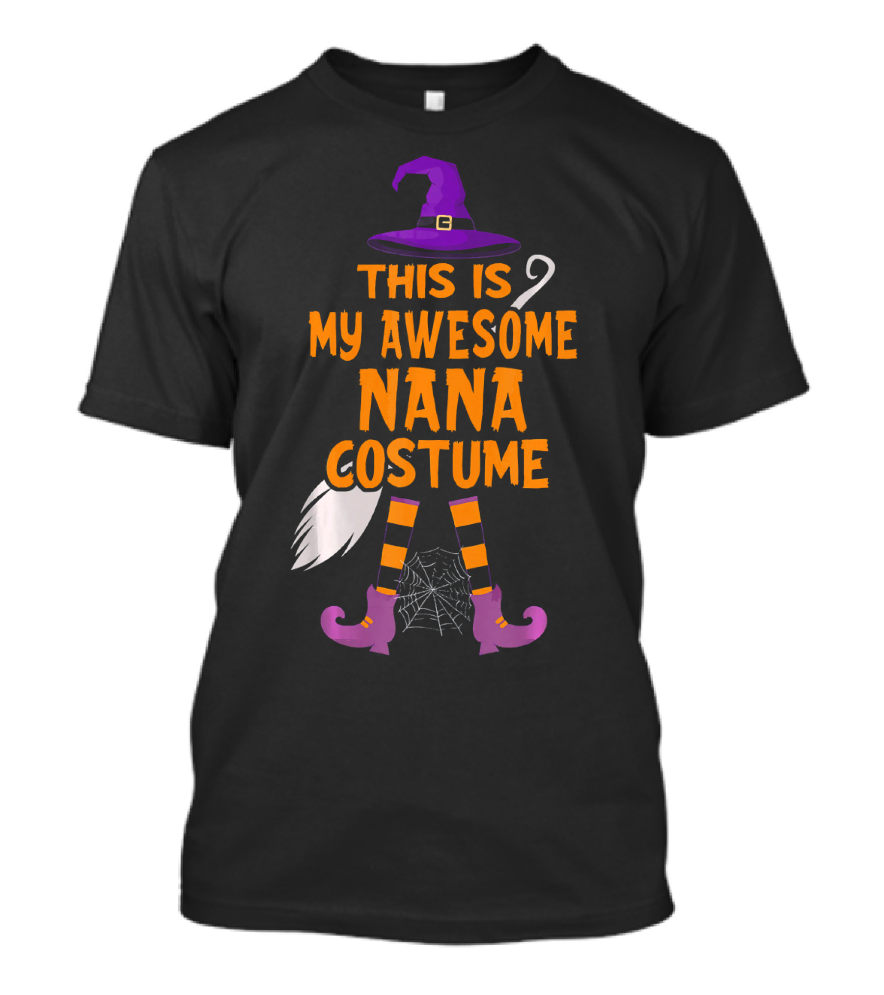 This Is My Awesome Nana Costume Witch Hat Broom Spider Web T-Shirt