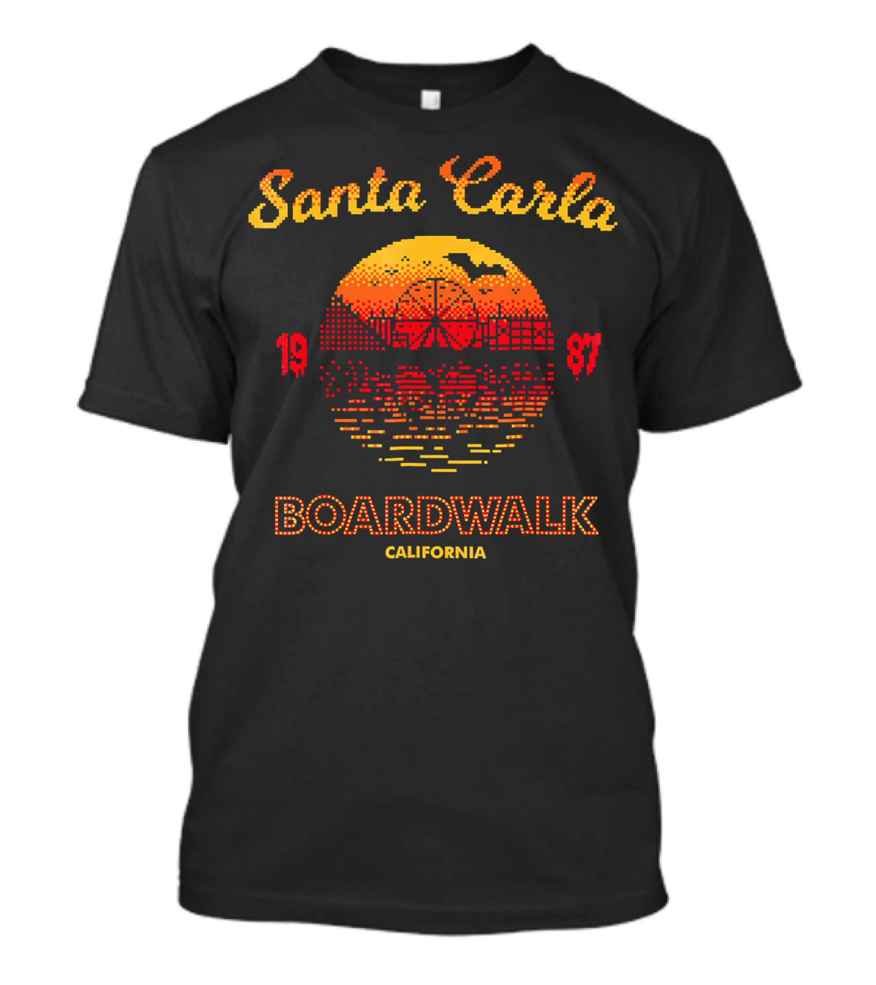Santa Carla Boardwalk California 1987 Horror Ferris Wheel Sunset T-Shirt