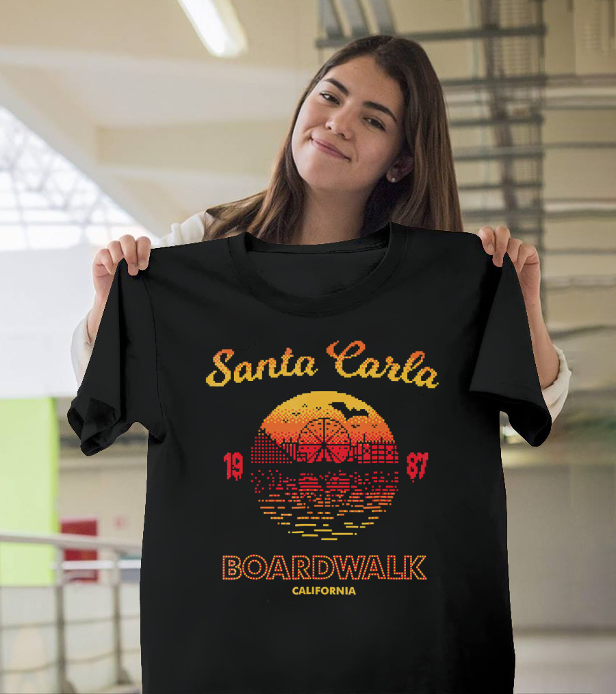 Santa Carla Boardwalk California 1987 Horror Ferris Wheel Sunset T-Shirt