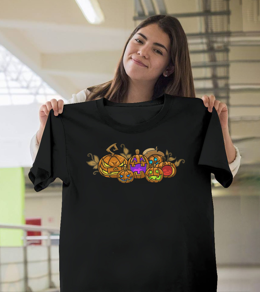 Kids Halloween Pumpkin Faces Creations T-Shirt