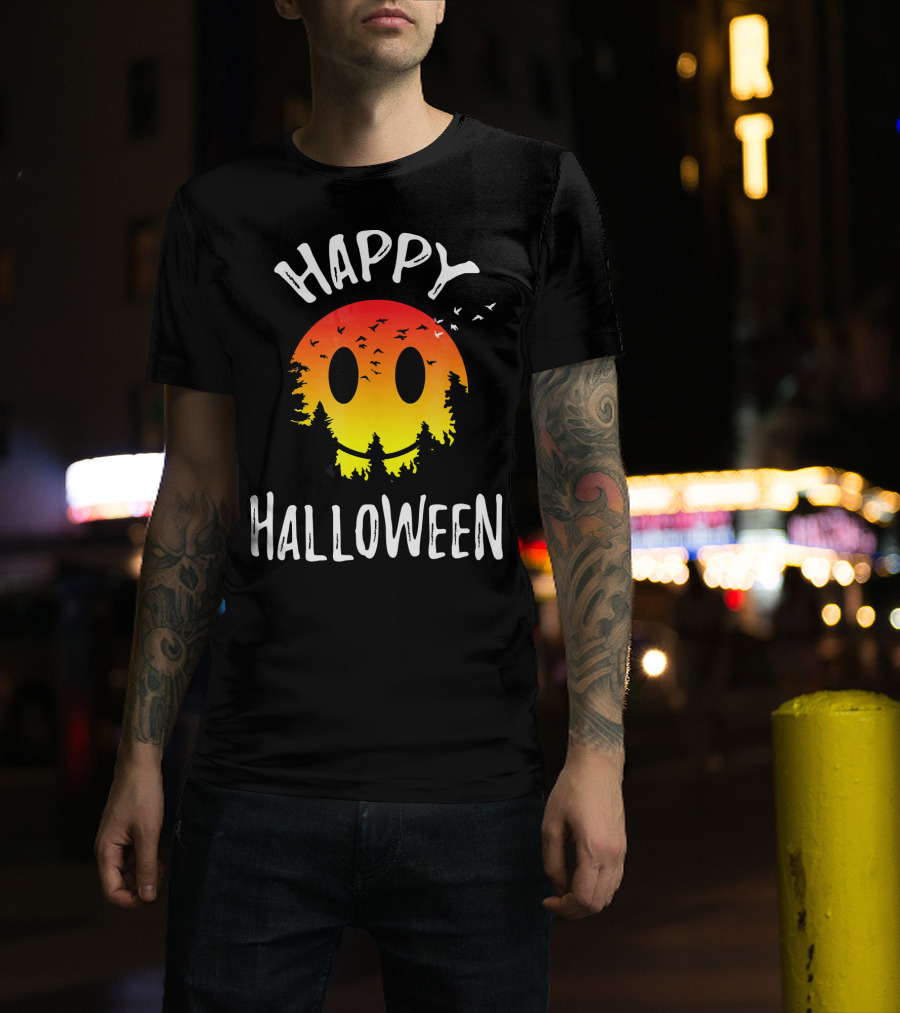Happy Halloween Spooky Camp Sunset T-Shirt