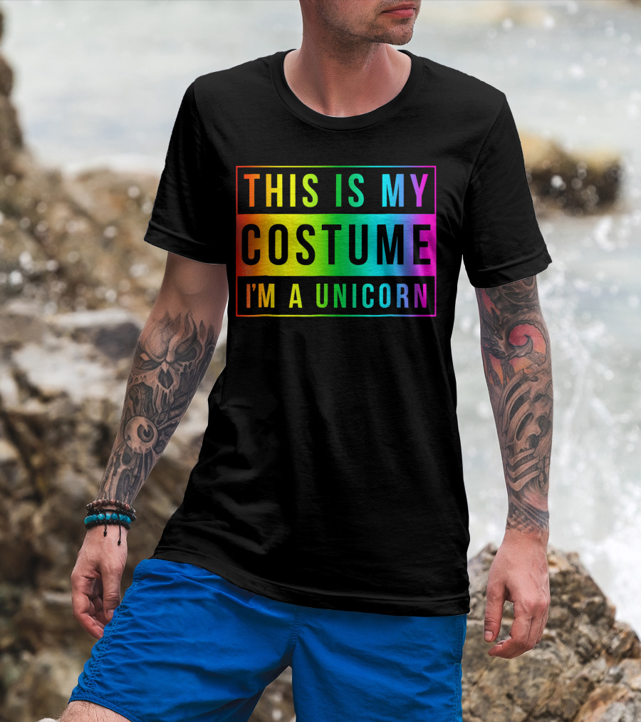 This Is My Costume I'm A Unicorn Halloween Easy Fun T-Shirt