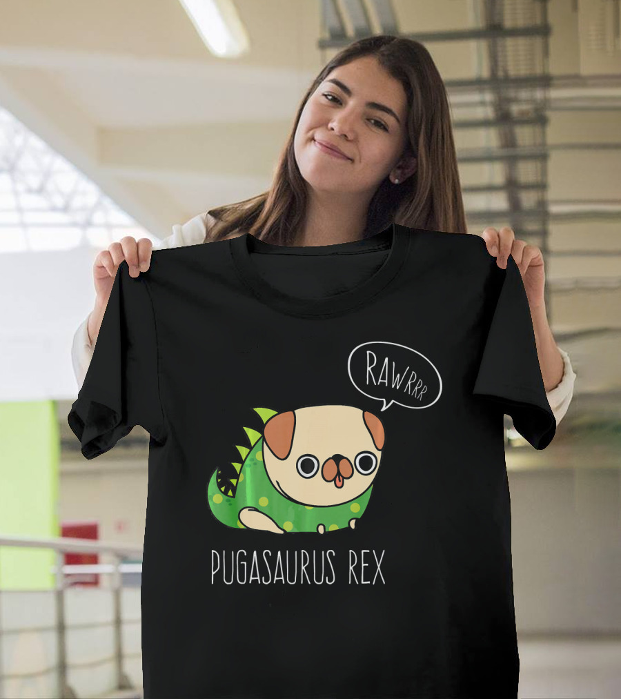 Pugasaurus Rex Rawrrr Pug Halloween Dog Costume T-Shirt