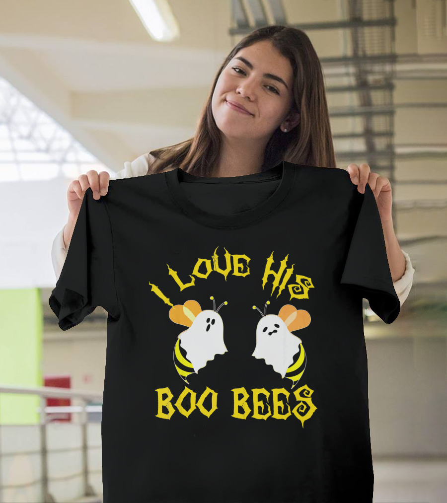 I Love His Boo Bees Ghost Bees Halloween Humor T-Shirt