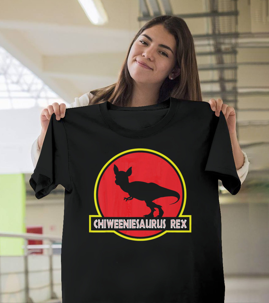 Chiweeniesaurus Rex Funny Chiweenie Jurassic Park T-Shirt
