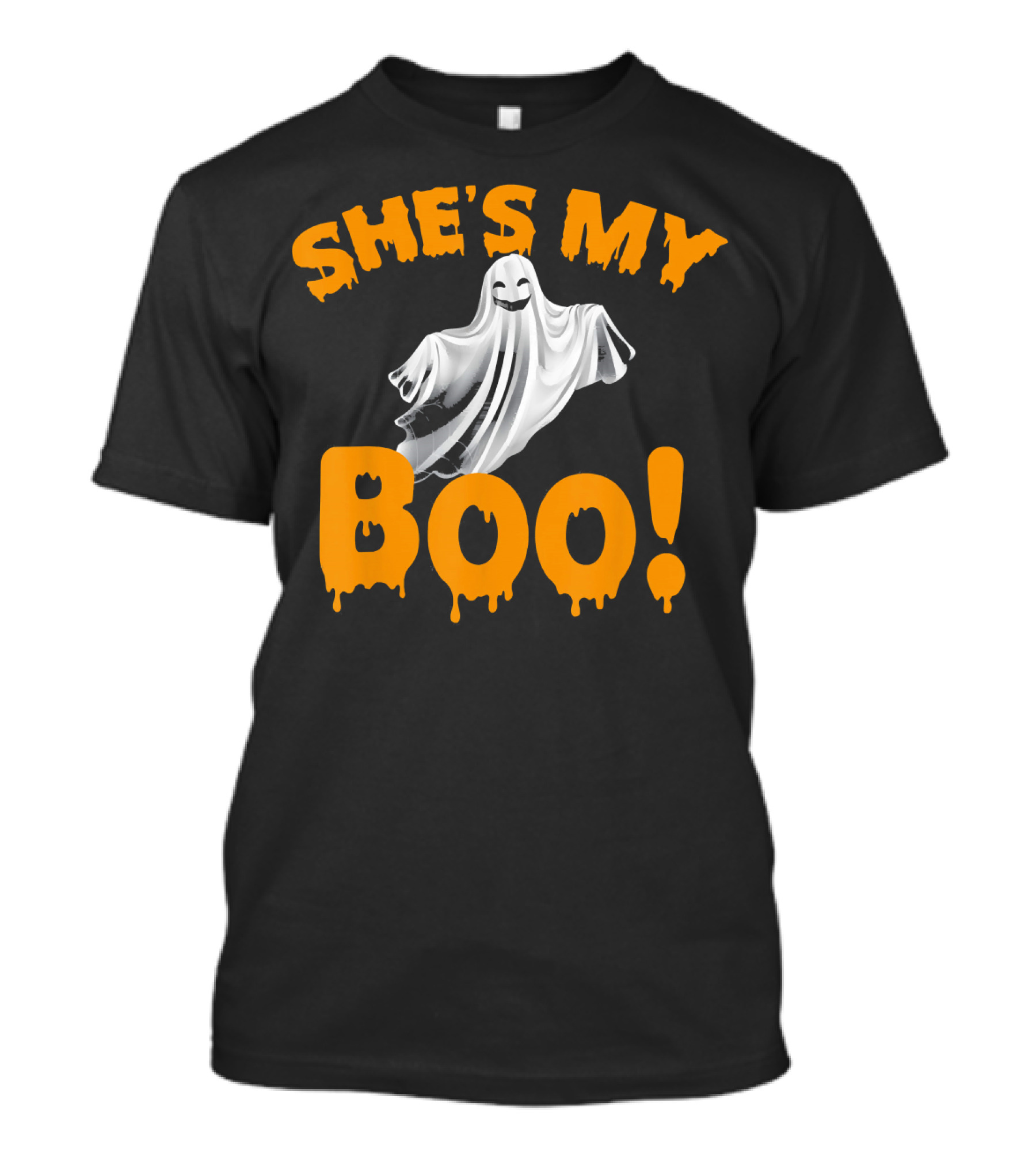 SHE'S MY BOO Ghost-Themed Mens Funny Halloween T-Shirt