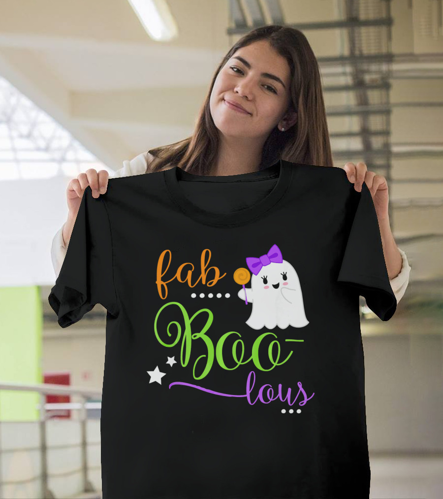 Fab Boo Lous Ghost with Bow and Stars T-Shirt