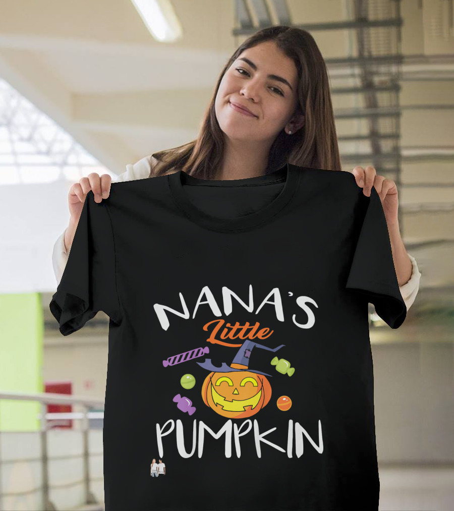 Nana's Little Pumpkin Halloween Candy Jack O'Lantern T-Shirt