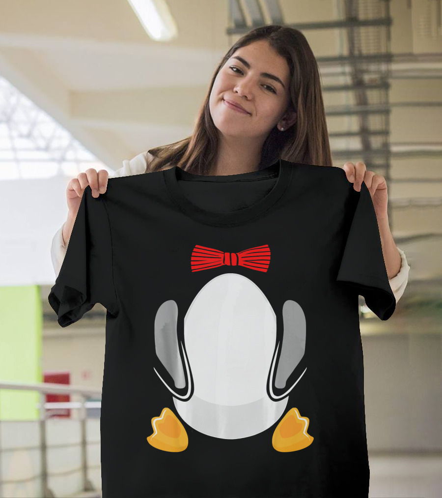 Funny Penguin Kids Halloween Costume Bowtie Feet T-Shirt