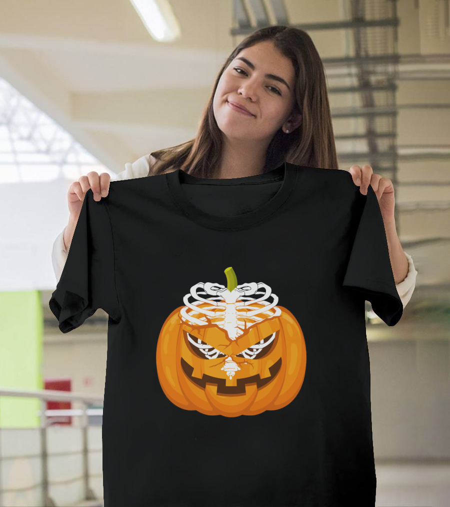 Radiology Halloween Pumpkin X Ray Skeleton T-Shirt