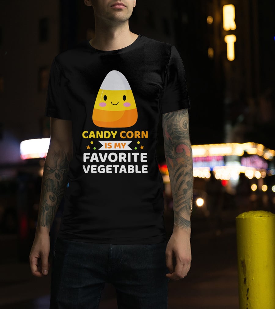 Candy Corn Is My Favorite Vegetable Sarc Halloween Humor T-Shirt
