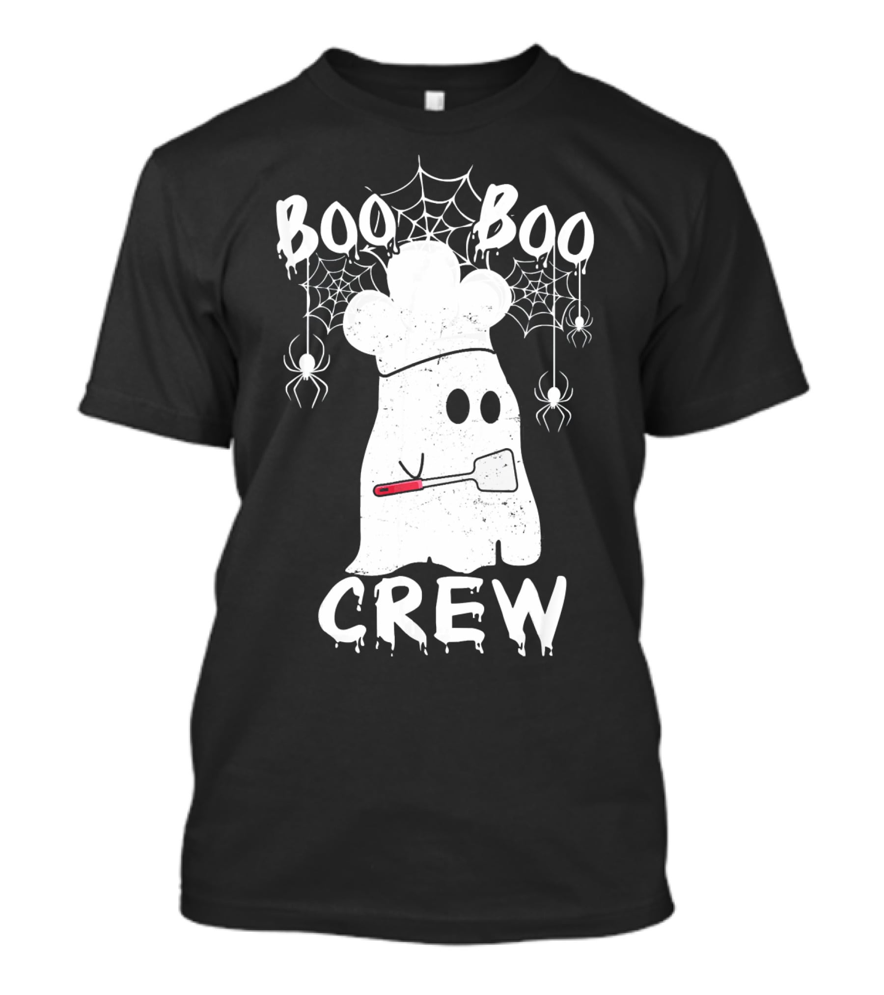Boo Boo Crew Chef Ghost Halloween Spiders Webs T-Shirt