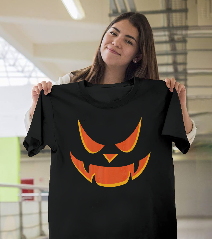 Scary Pumpkin Face Jack O Lantern Halloween T-Shirt