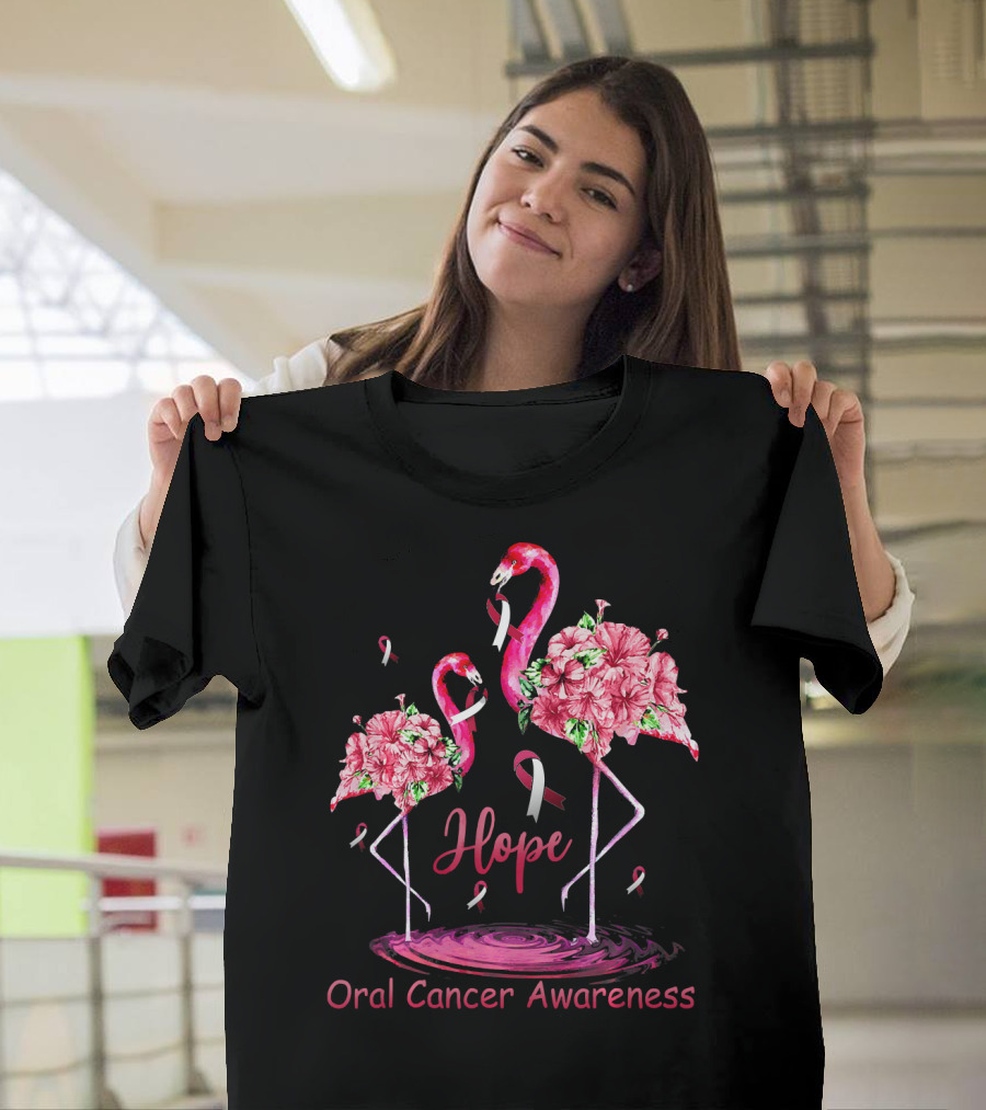 Hope Oral Cancer Awareness Flamingos T-Shirt