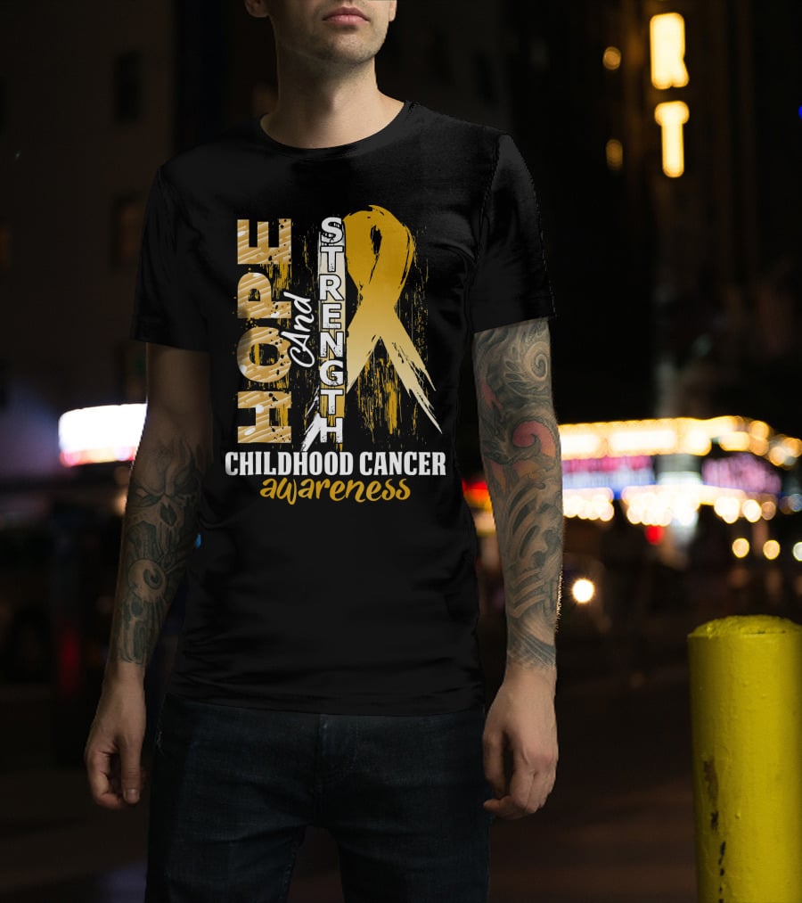 Hope And Strength Childhood Cancer Awareness T-Shirt
