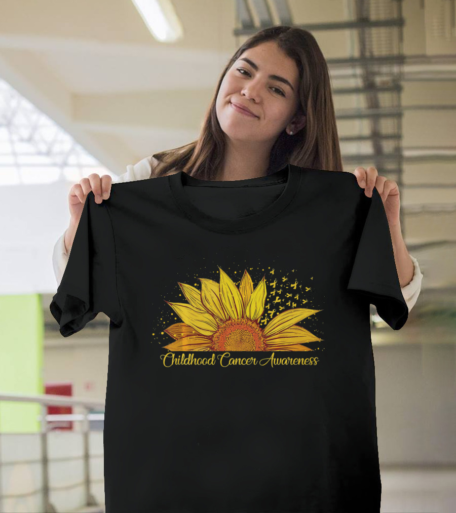 Childhood Cancer Awareness Sunflower T-Shirt