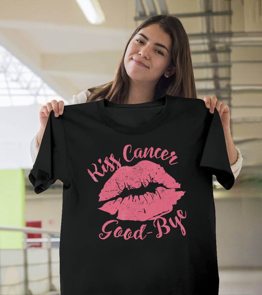 Kiss Cancer Goodbye Good-Bye Breast Cancer Awareness T-Shirt