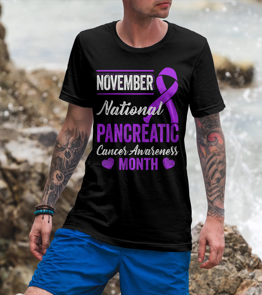 November National Pancreatic Cancer Awareness Month Purple T-Shirt