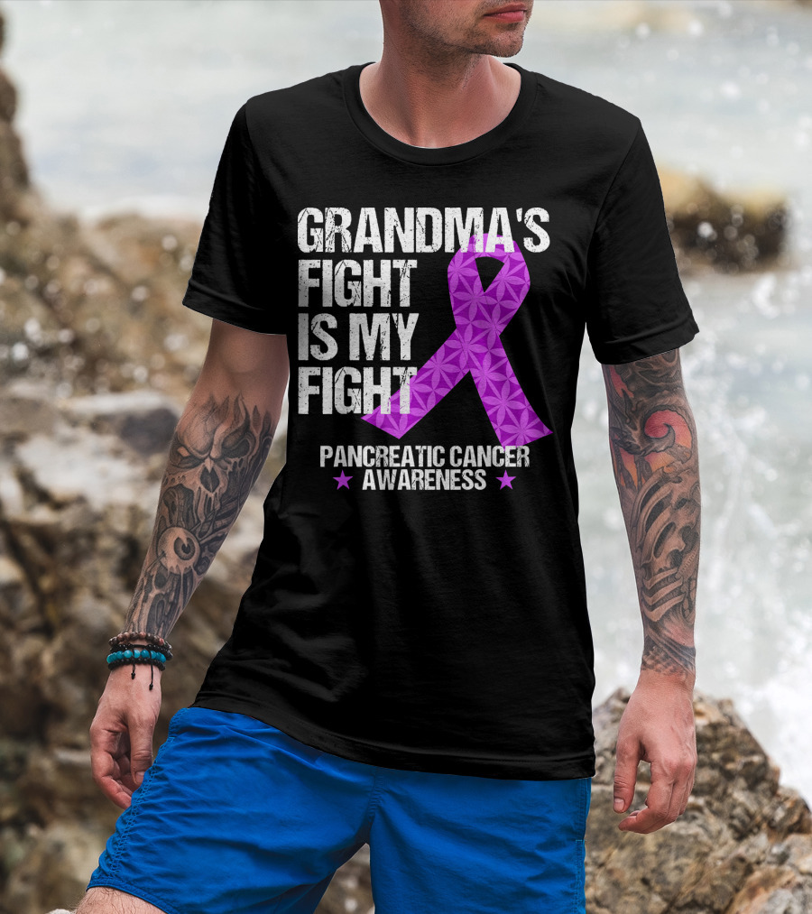 Grandma's Fight Is My Fight Pancreatic Cancer Awareness T-Shirt