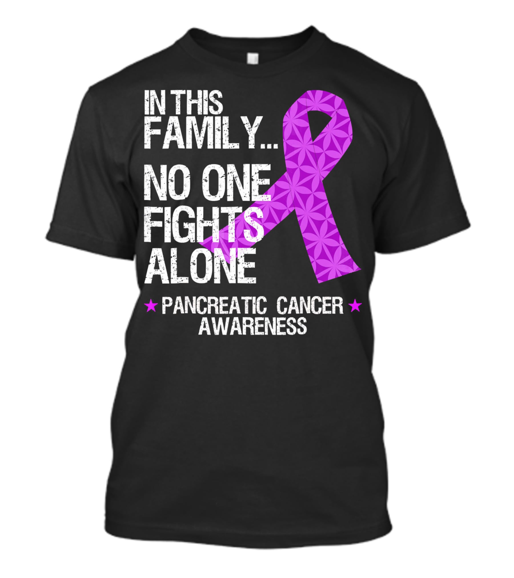 In This Family No One Fights Alone Pancreatic Cancer Awareness T-Shirt