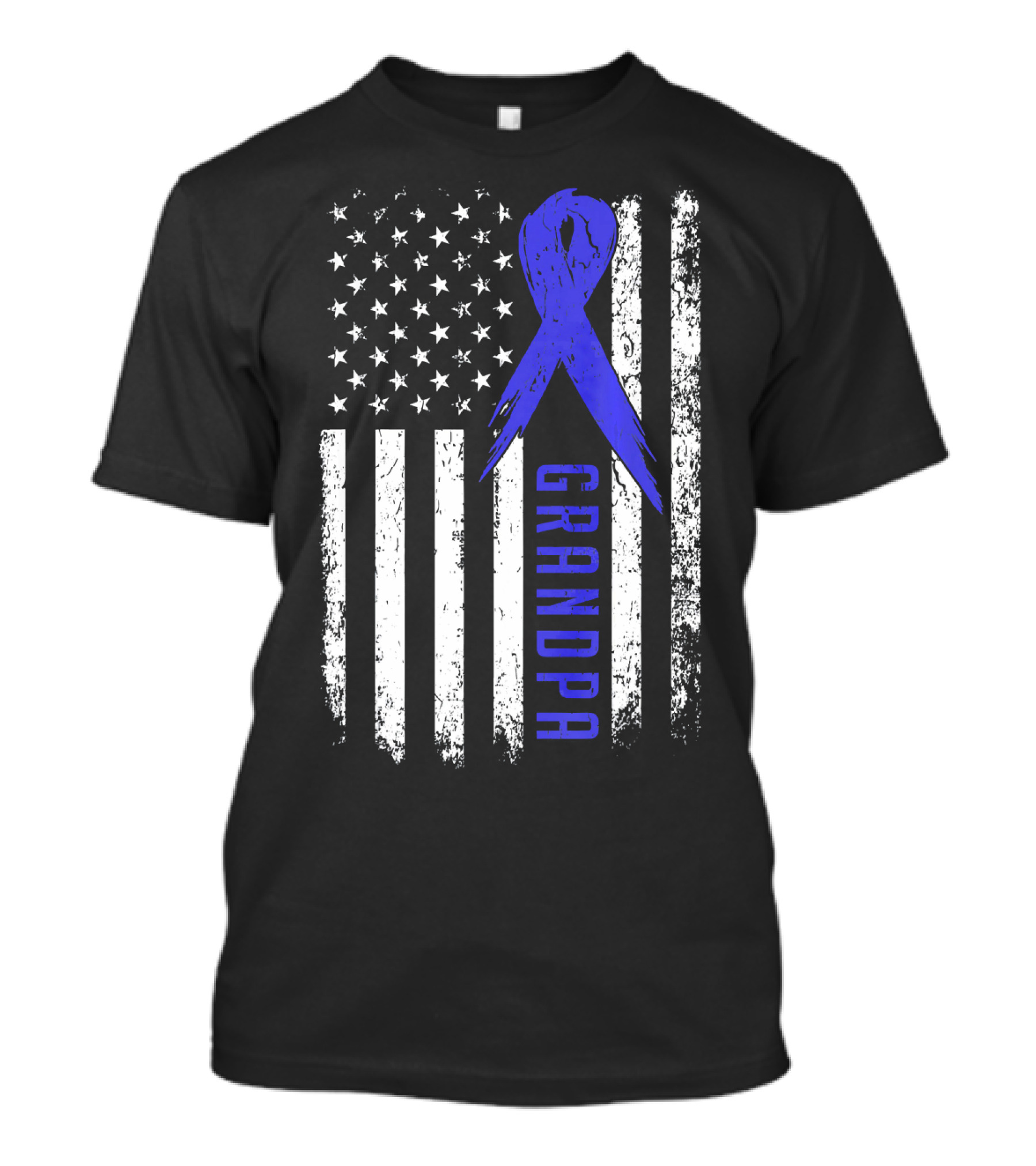 Grandpa American Flag Colon Cancer Awareness T-Shirt