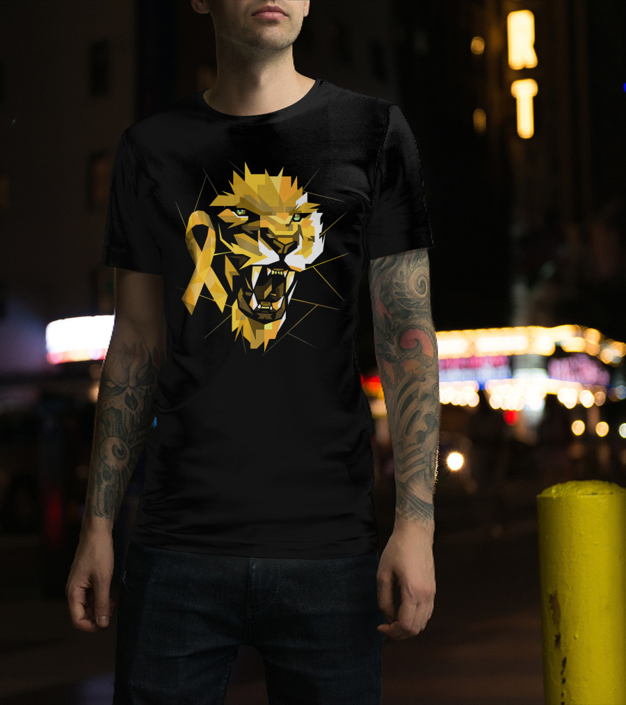 Lion Warrior Childhood Cancer Awareness T-Shirt