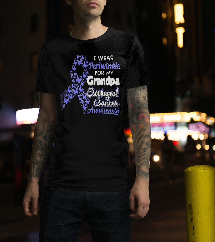 I Wear Periwinkle For My Grandpa Esophageal Cancer Awareness T-Shirt
