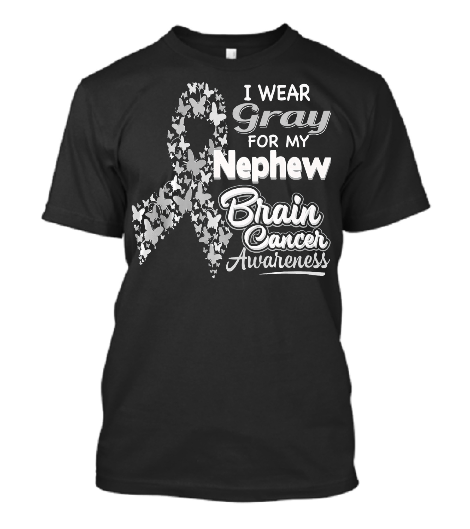 I Wear Gray For My Nephew Brain Cancer Awareness T-Shirt