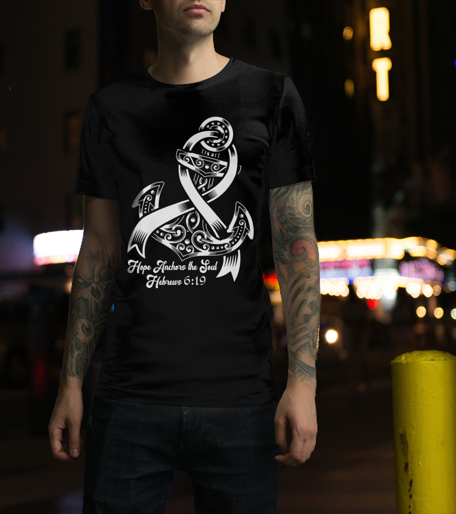 Hope Anchors The Soul Hebrews 6:19 Lung Cancer Awareness T-Shirt