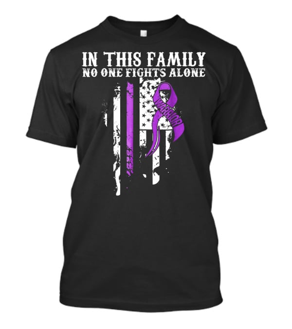In This Family No One Fights Alone Pancreatic Cancer Warrior T-Shirt