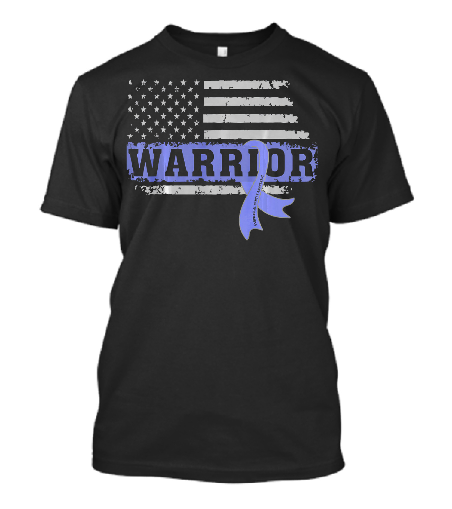 Warrior Esophageal Cancer Awareness American Flag T-Shirt