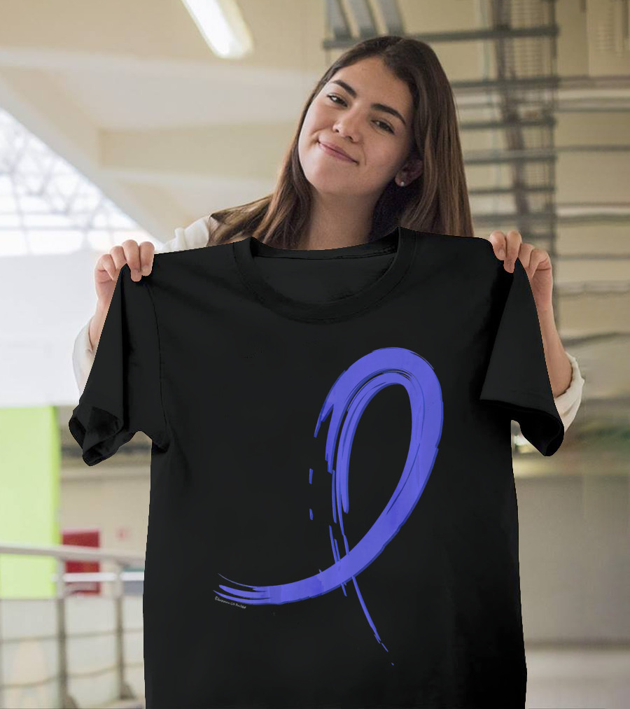 Colon Cancer Blue Graffiti Ribbon Awareness T-Shirt