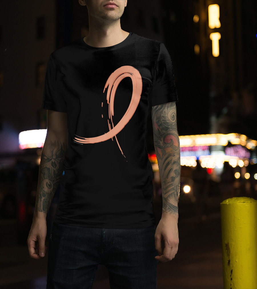 Endometrial Cancer Peach Ribbon Graffiti T-Shirt