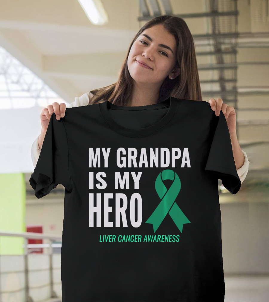 My Grandpa Is My Hero Liver Cancer Awareness T-Shirt