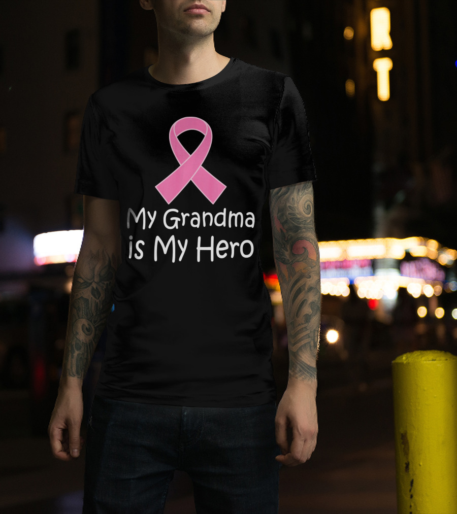 My Grandma Is My Hero Breast Cancer Awareness T-Shirt