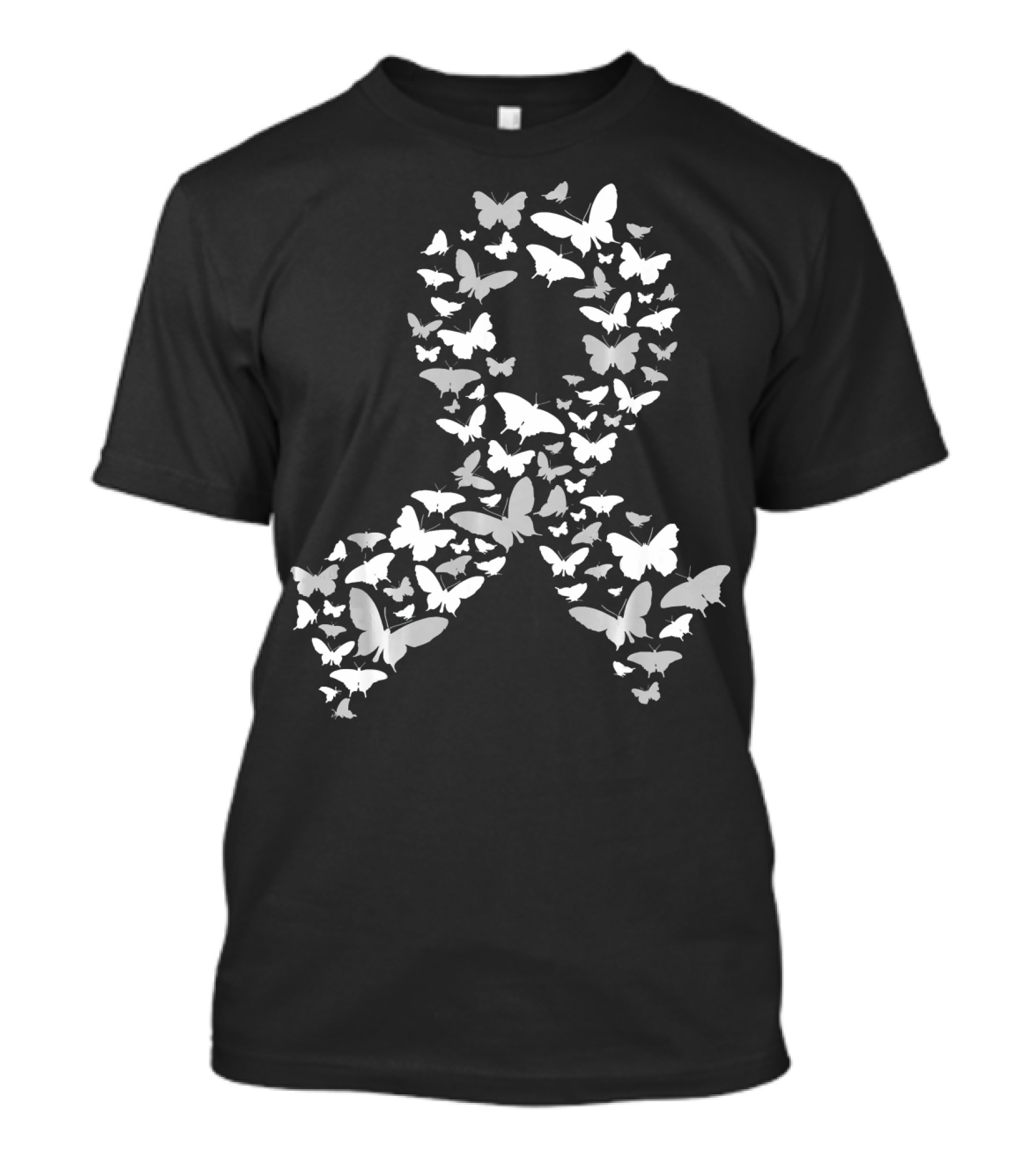 Brain Cancer Awareness Butterfly Ribbon T-Shirt