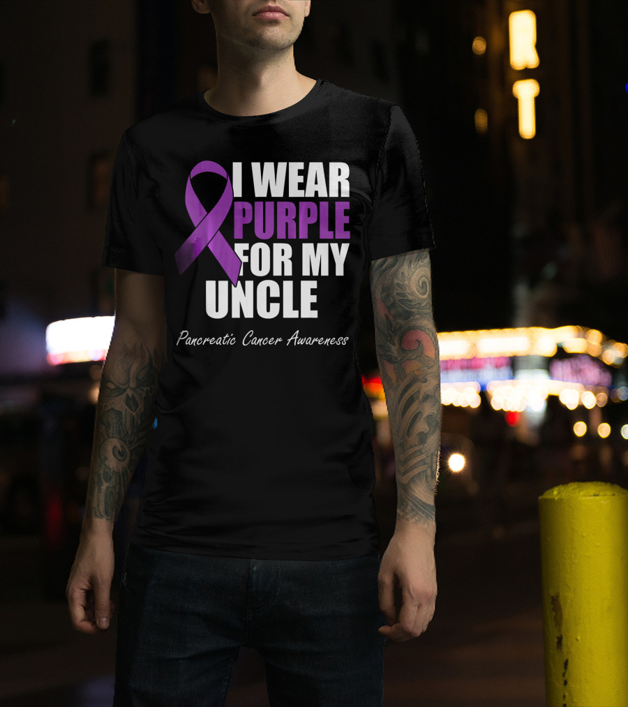 I Wear Purple For My Uncle Pancreatic Cancer Awareness T-Shirt