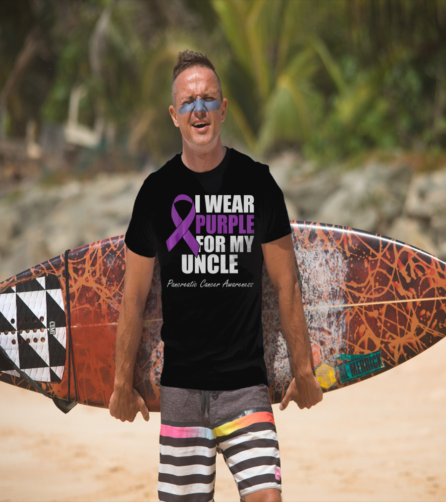 I Wear Purple For My Uncle Pancreatic Cancer Awareness T-Shirt