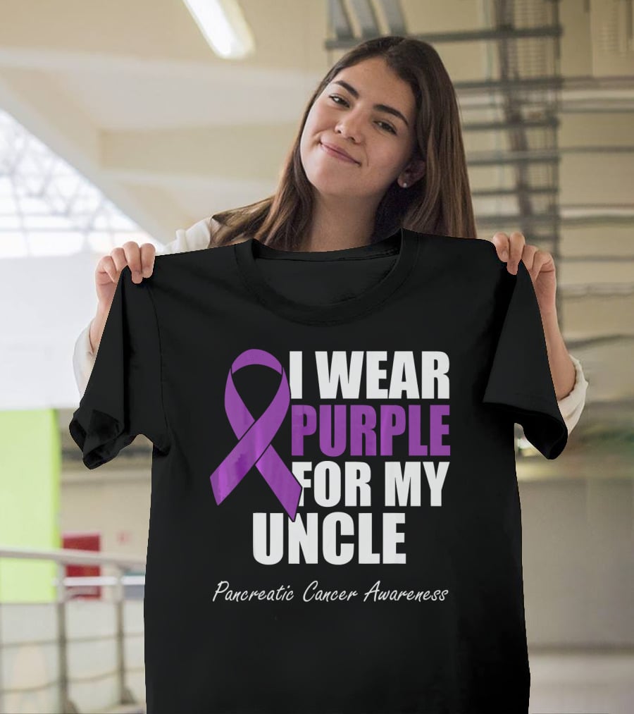 I Wear Purple For My Uncle Pancreatic Cancer Awareness T-Shirt