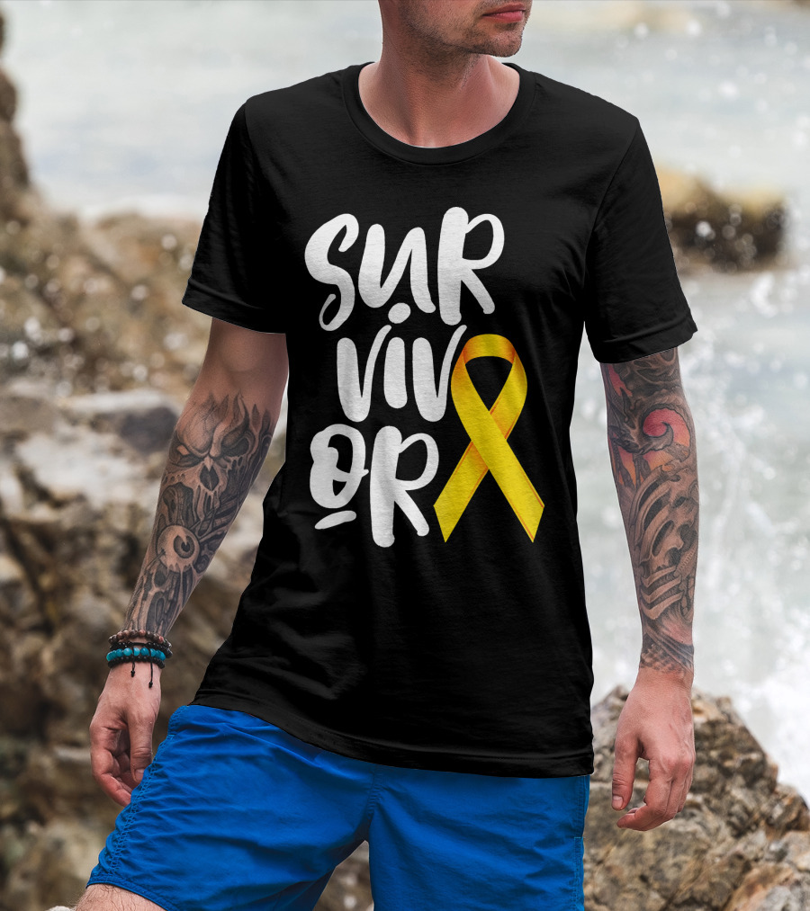 Sarcoma Bone Cancer Survivor Yellow T-Shirt