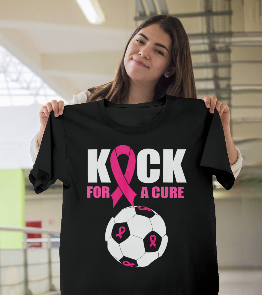 Kick For A Cure Soccer Ball Pink T-Shirt