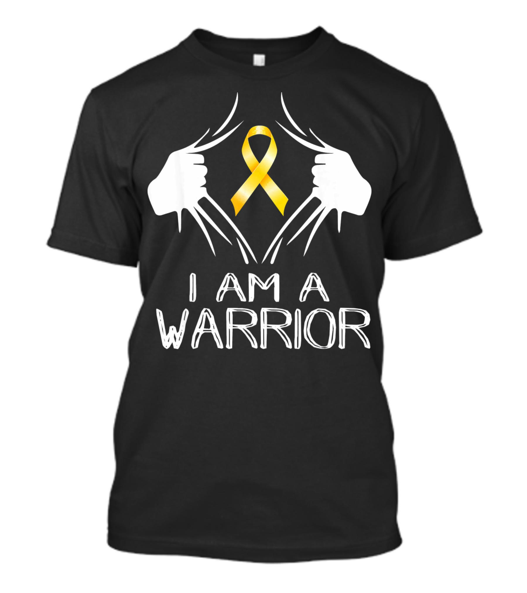 I Am A Warrior Childhood Cancer Awareness Yellow T-Shirt